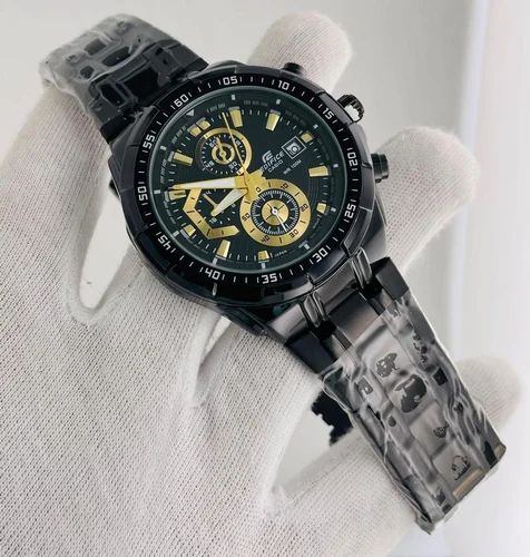 Edifice Black & Gold Chronograph Sports Watch – Premium Racing-Inspired Design