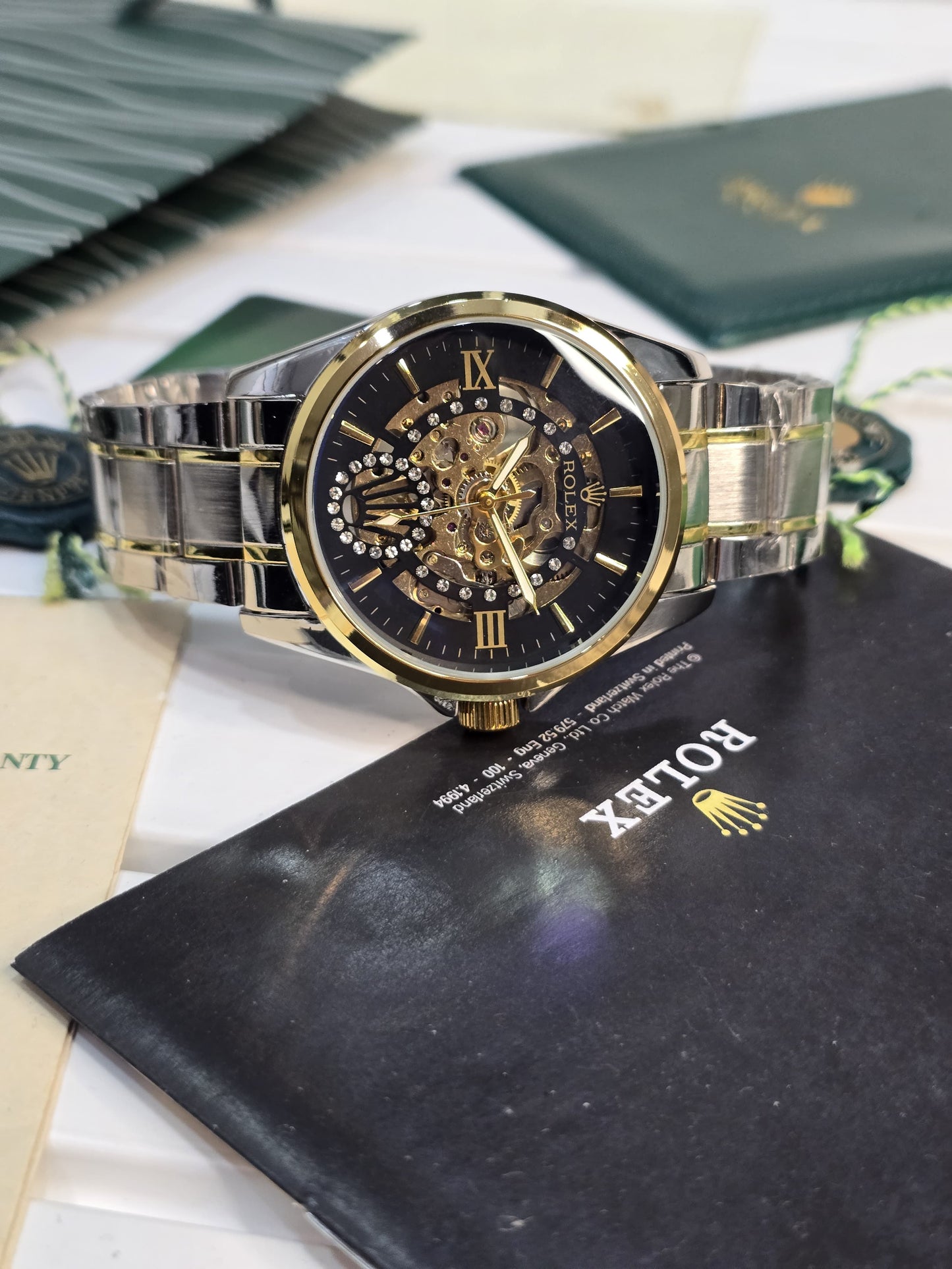 Rolex Skeleton Automatic – Two-Tone Luxury with Transparent Dial