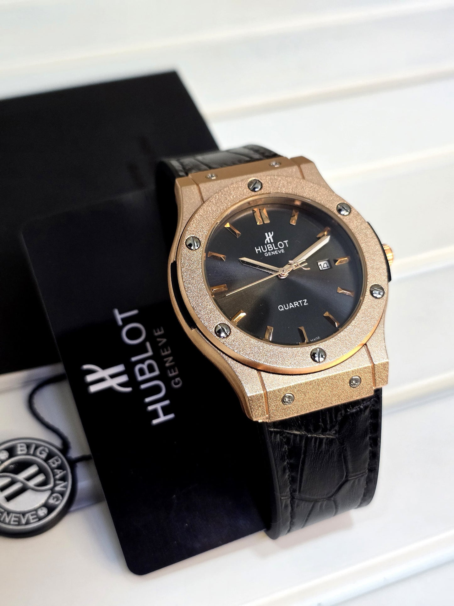 Hublot Classic Fusion Quartz – Rose Gold Case with Black Leather Strap