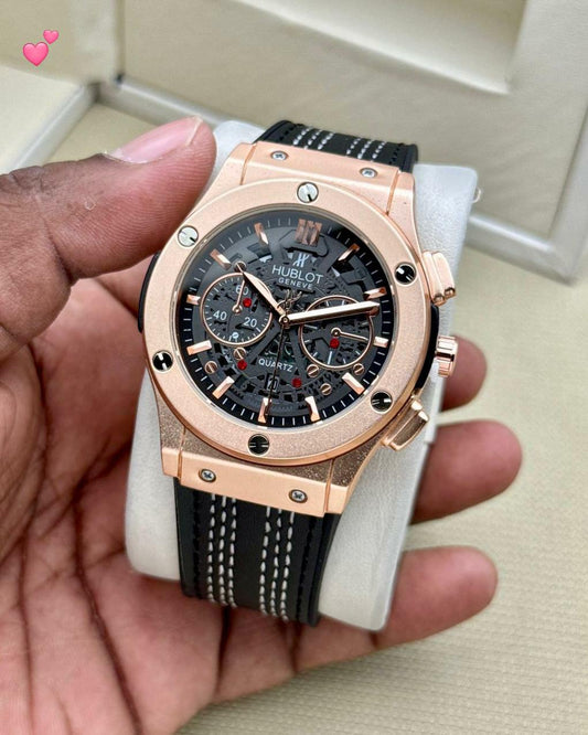 Hublot-Inspired Chronograph Quartz – Blue Sport Edition