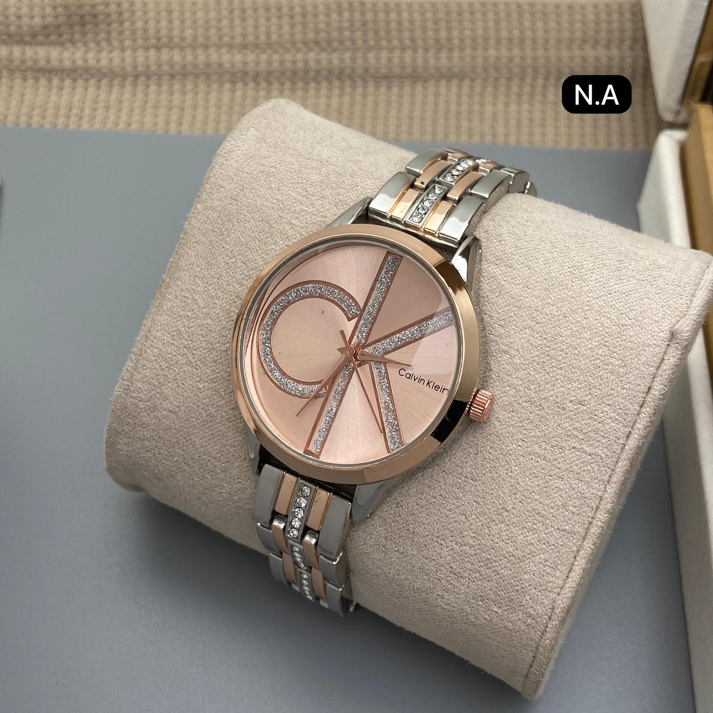 ✨ Calvin Klein Silver Crystal Accent Women's Watch – Elegant CK Designer Timepiece